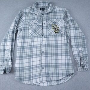 Dogg Supply Flannel Shirt Mens Small Snoop Flap Pocket Button Plaid‎ Long Sleeve